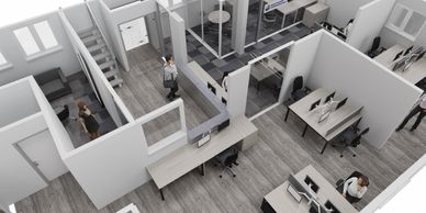 Office design 3D model for Rochester office refurbishment