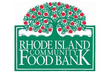 Logo of Rhode Island Community Food Bank with a tree bearing red fruits.