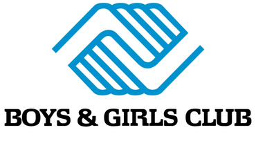 Logo of Boys & Girls Club with blue handshake icon and bold text.