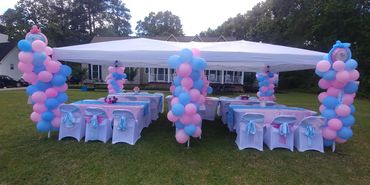 Outdoor Gender Reveal
#elegantlyyoursaffairs
#eyaballoontopia
#eyatenttablechairrentals