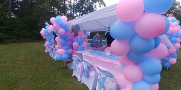 Outdoor Gender Reveal
#elegantlyyoursaffairs
#eyaballoontopia
#eyatenttablechairrentals