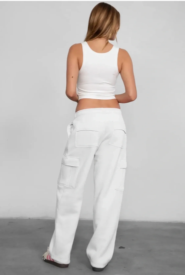 Essential Mid-Rise Plush Fleece Cargo Pants