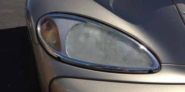 PT Cruiser headlight before restoration