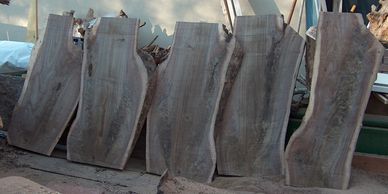 Slabs cut from Black Walnut tree Salvaged in Fowler, Colorado