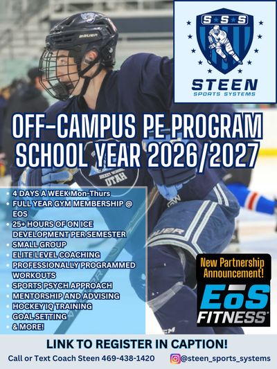 Off-campus PE hockey program for the 2026/2027 school year with training and fitness partnership.