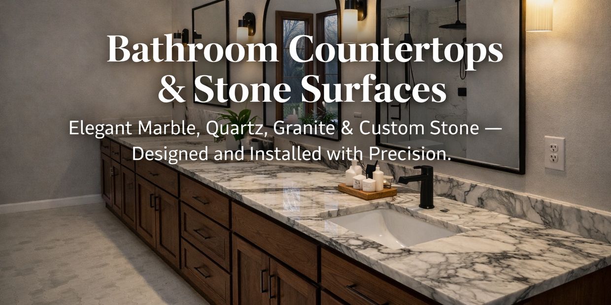 Quartz, granite and marble bathroom countertops Boardman Poland Canfield Youngstown remodel