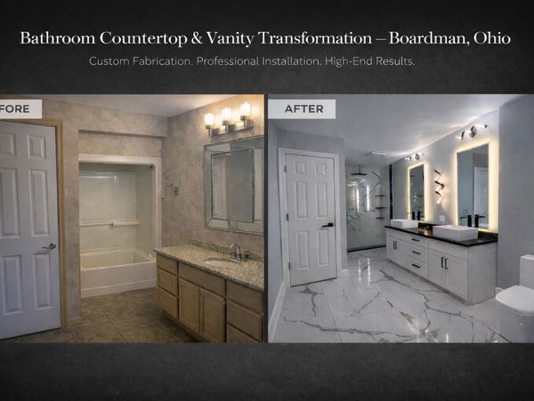 Quartz bathroom remodel and vanity installation Boardman Poland Youngstown