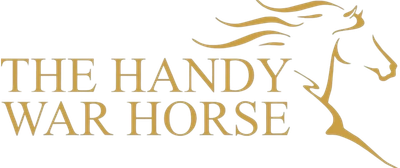 Logo of The Handy War Horse with stylized horse head and text.