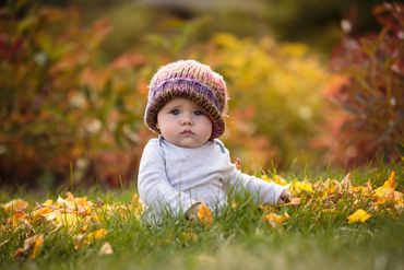 Fall leaves baby photo (portrait photographer Whittney Thornton Moscow Idaho Pullman Washington)