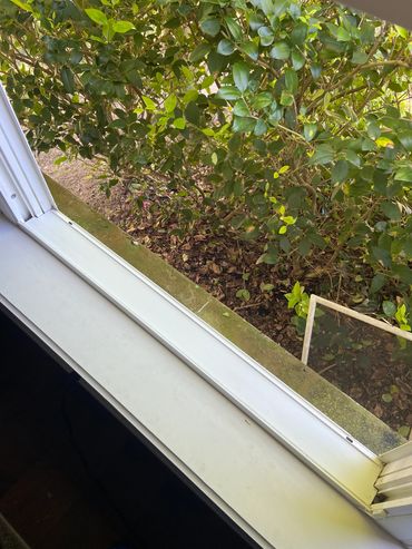 Interior window track cleaning.