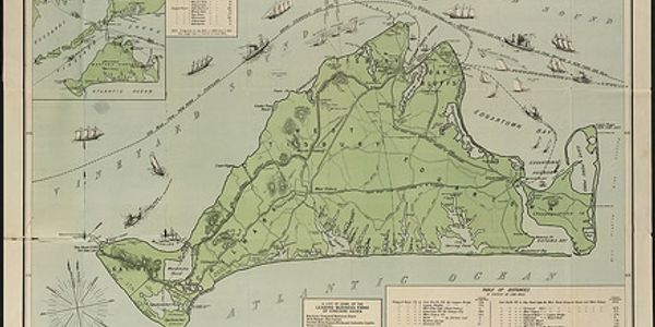 Vintage map showing Long Island and surrounding waters.