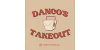 Logo for Danco's Takeout with a takeout box illustration.