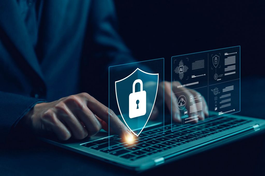 a person typing on a keyboard