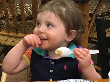 Mya loves sweet potato souffle!