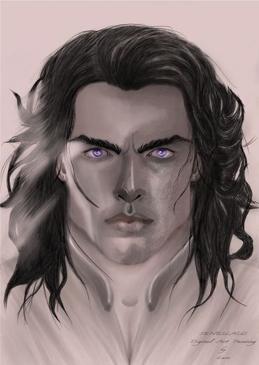 Seneslaus, il protagonista del romanzo Gothic Racconto Oscuro Digital Art Painting by Luce