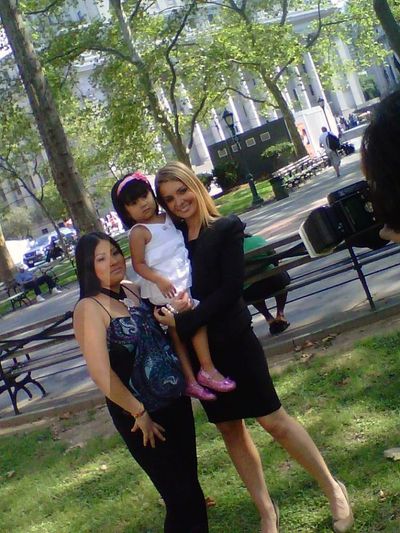 Attorney Eva Kozlowska with Daysi and Ana, who was supported in a pro bono case.