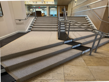 Custom sisal carpet runner with 1.5" cotton binding done onsite