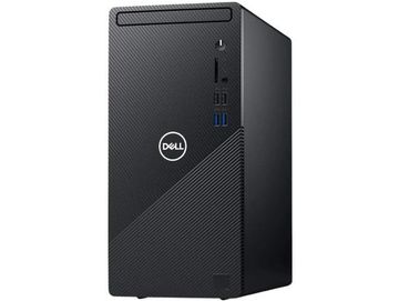 Black Dell desktop tower with front USB ports and power button.