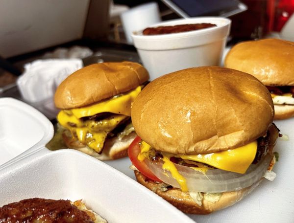Breakfast items on the sandwich board