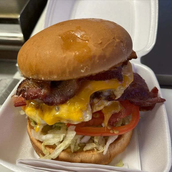 BLT with egg and cheese in to-go container