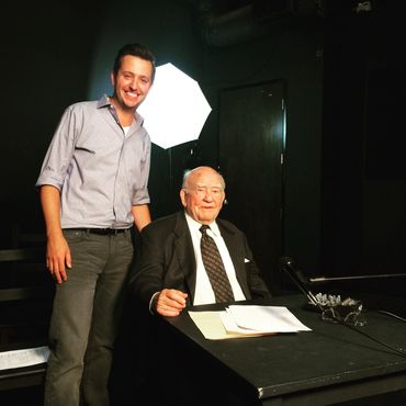 Johnny Patrick Yoder posing with Ed Asner