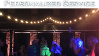 Section title with crowd on dance floor and the slogan "Personalized Service"