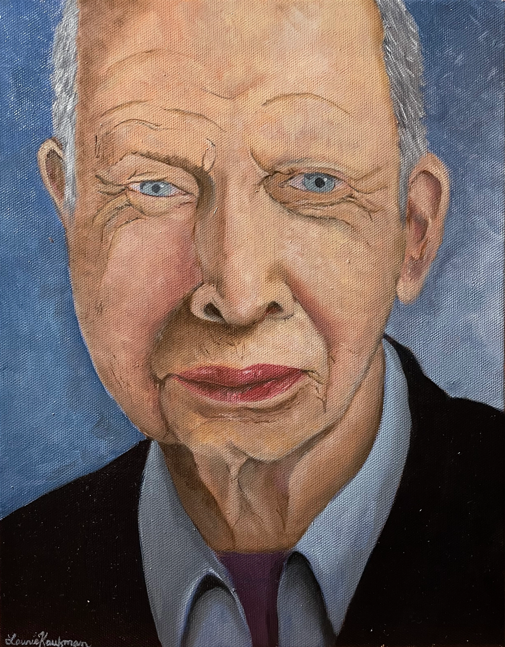 Oil on Canvas figure of an old mans face.