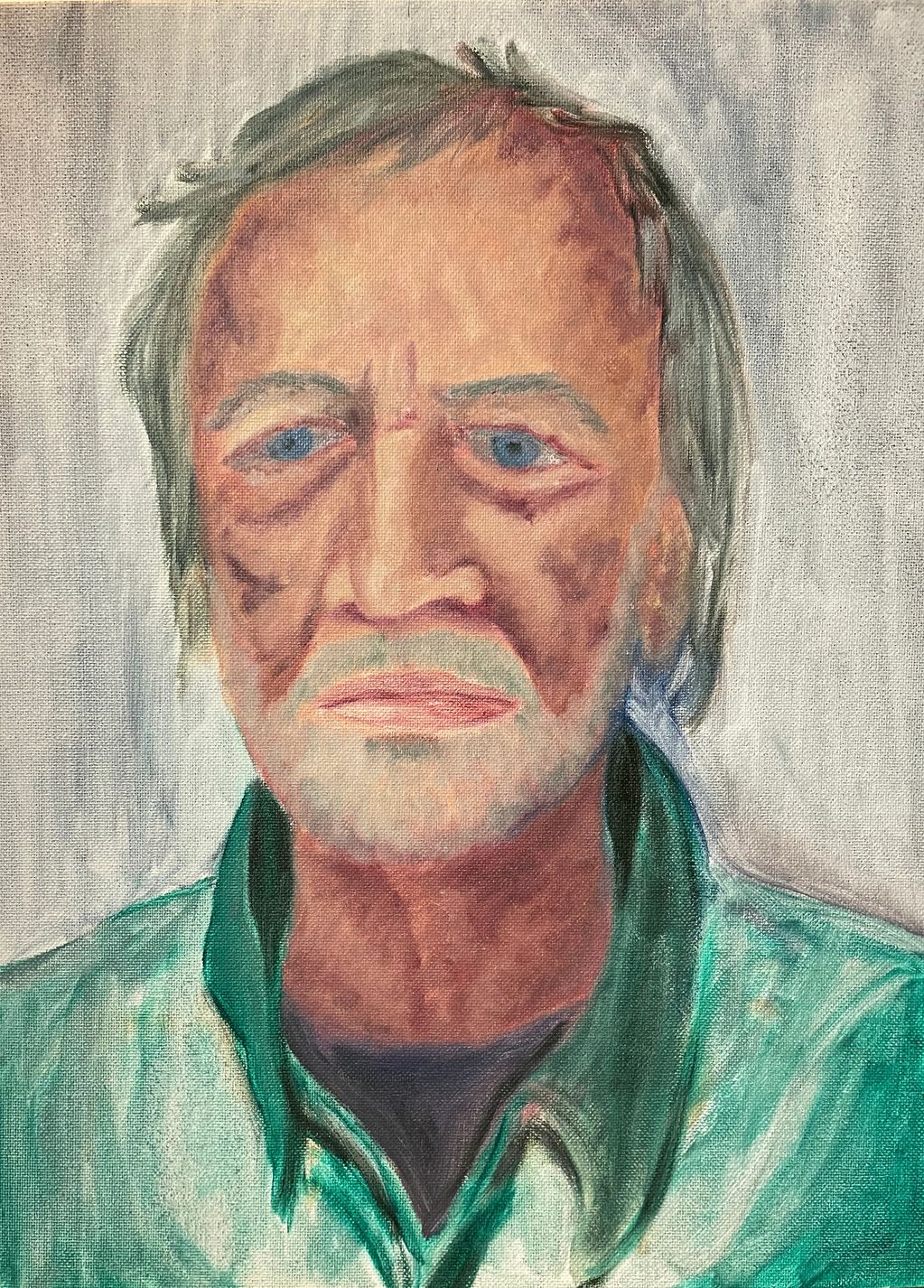 Oil sketch of an old man.
