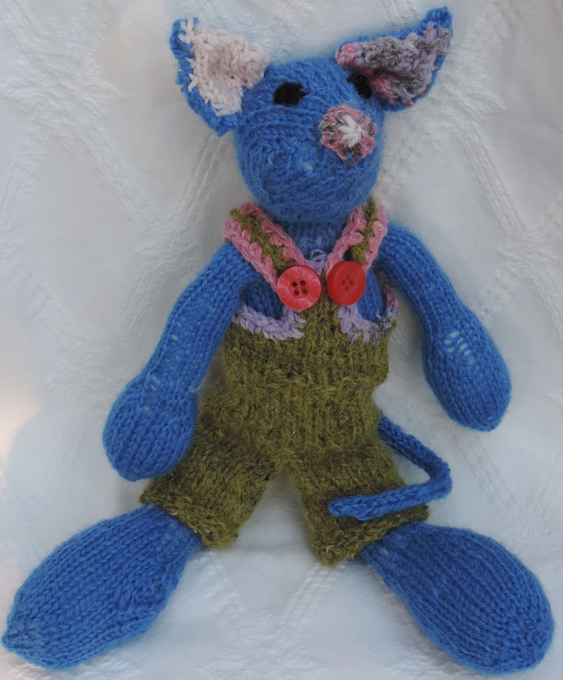 Cheeky Blue in Green Dungerees Hight 30cm