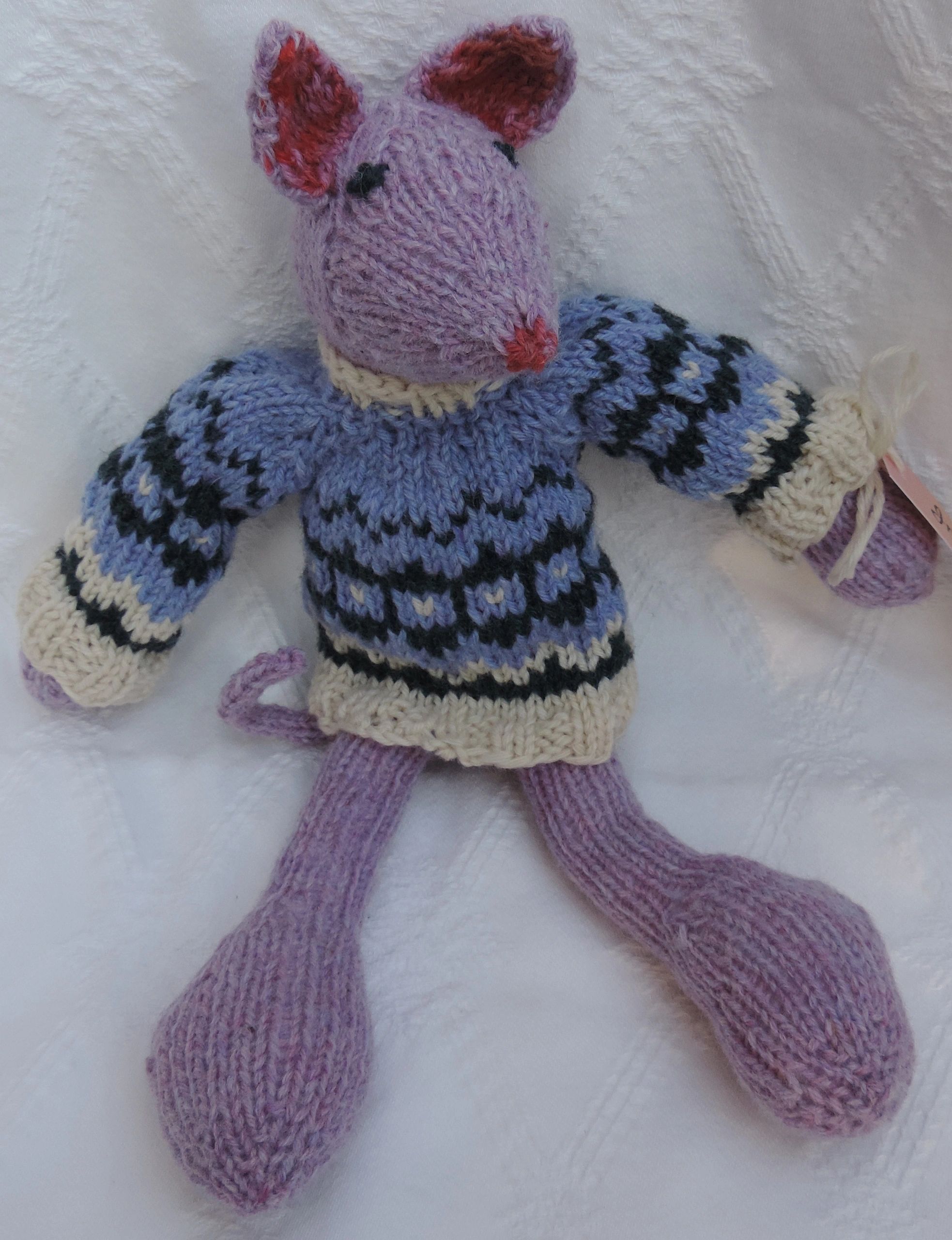Maddie Mouse in a Blue Scandi Jumper Hight 34cm