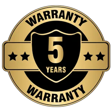 5‑Year Premium Warranty with full installation coverage, free annual inspections, unlimited repairs