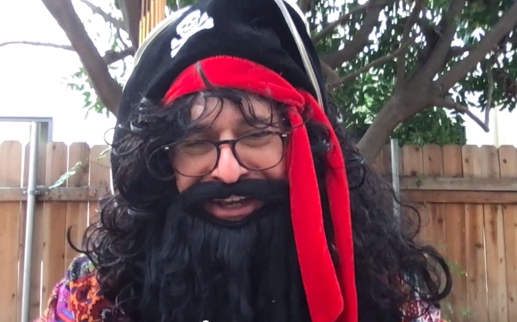 Author DJ Steinberg dressed like a pirate