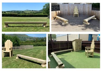 Children's outdoor sleeper benches for schools, nurseries, EYFS.