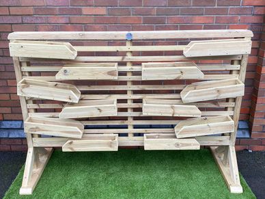 Wooden children's versatile Water Wall / Ball Run with moveable, adjustable parts