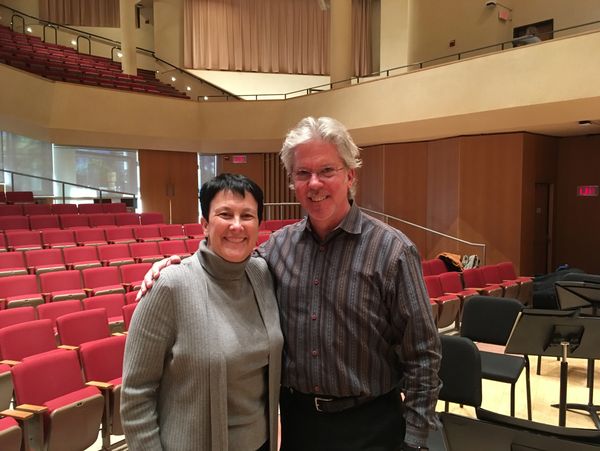 With composer Jennifer Higdon in rehearsal for her "Peachtree Street" with the NU Symphony Orchestra