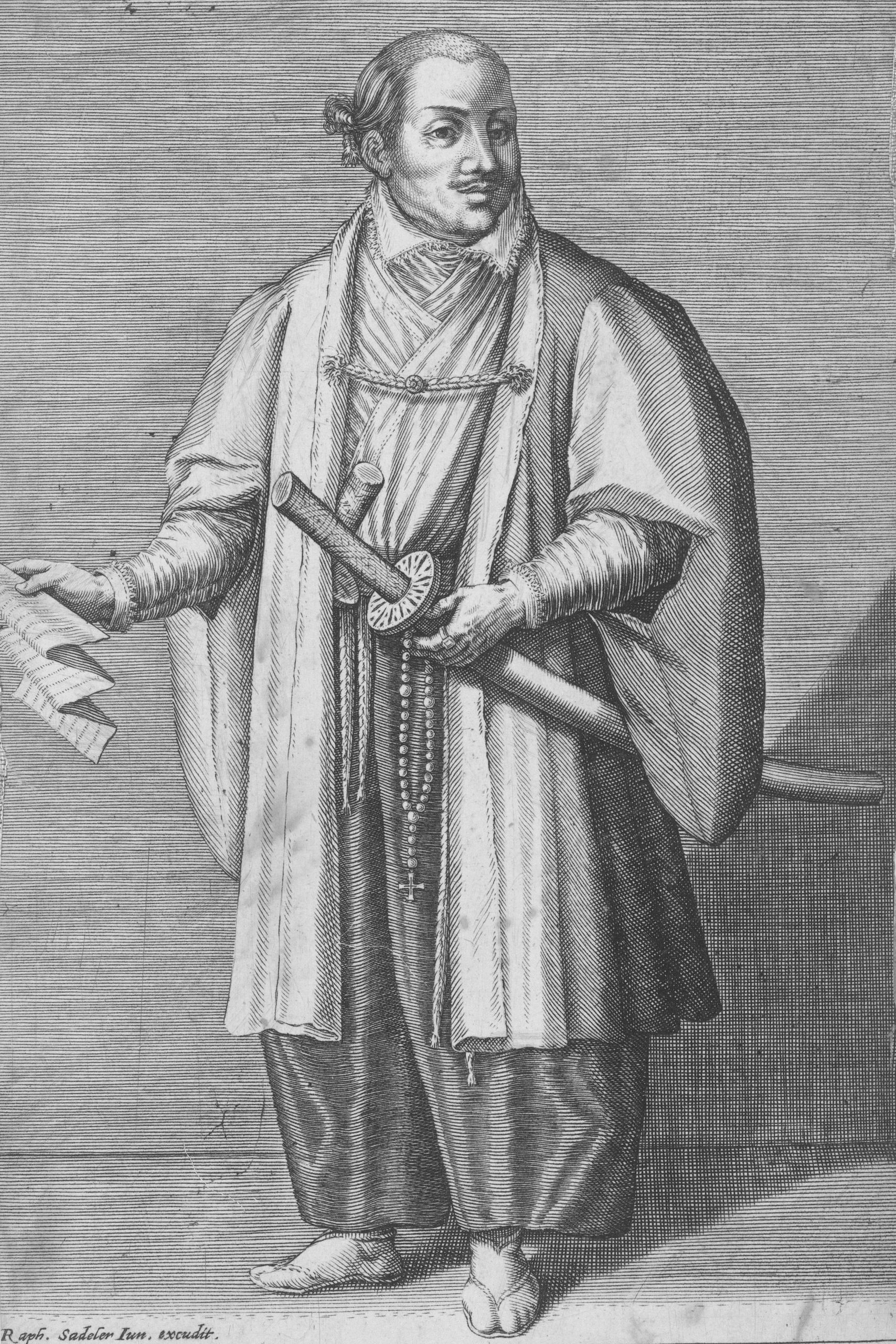 “Portrait of Hasekura Tsunenaga,” print by Raphael Sadeler, 1615, courtesy of Rijksmuseum, Amsterdam