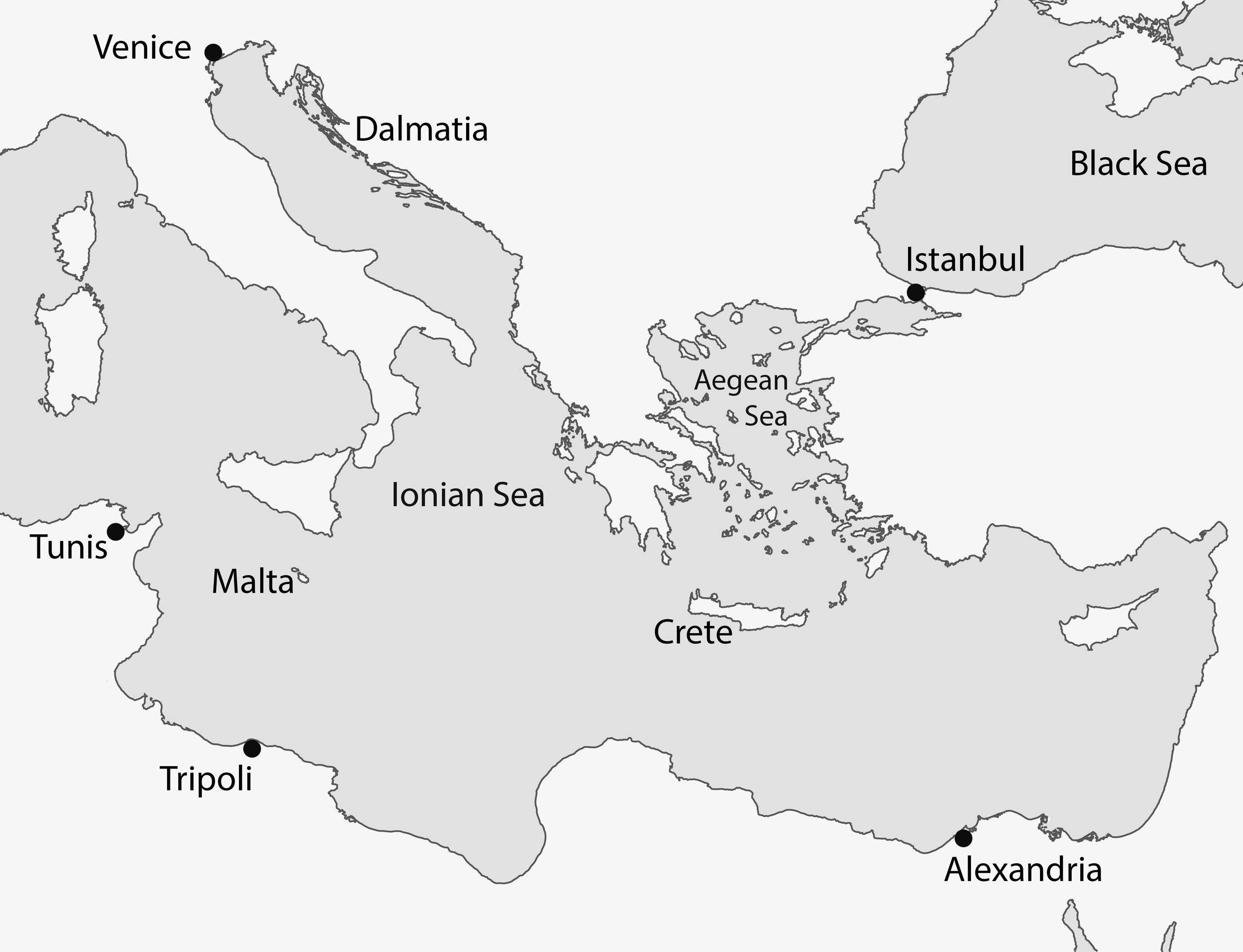 Map of the Eastern Mediterranean