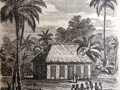 South Pacific thatched chapel