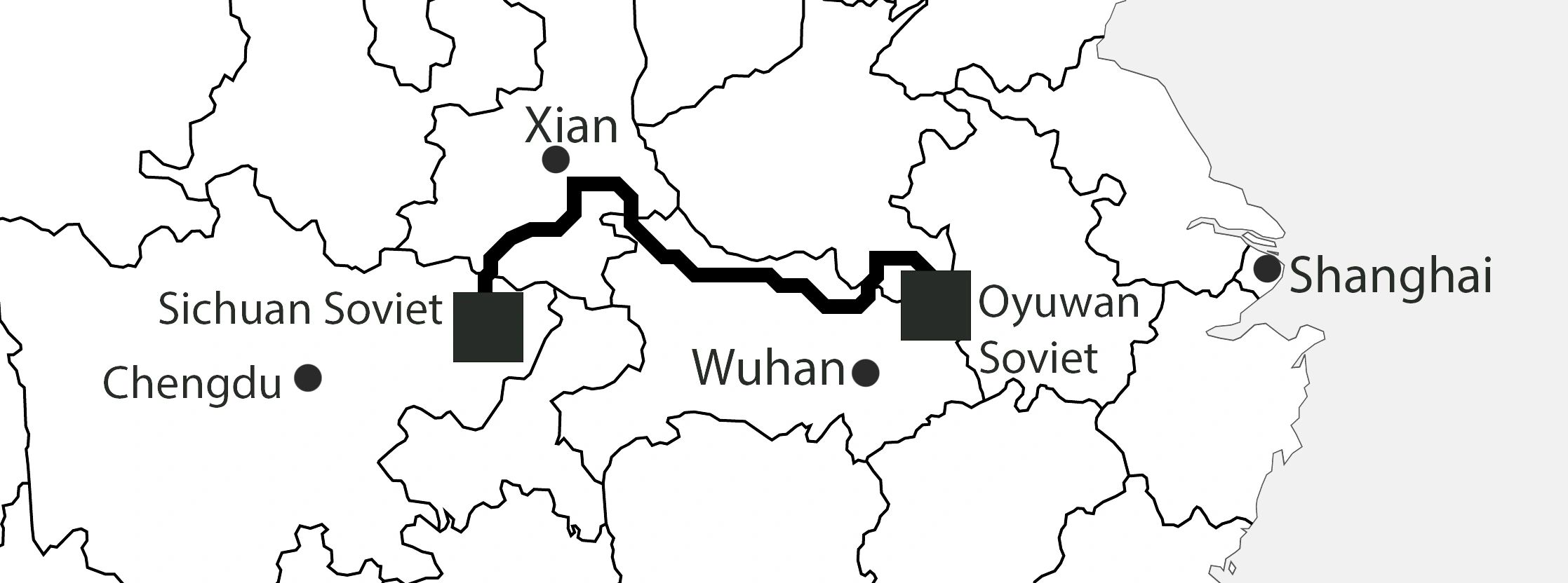 Map of Oyuwan Soviet's Long March