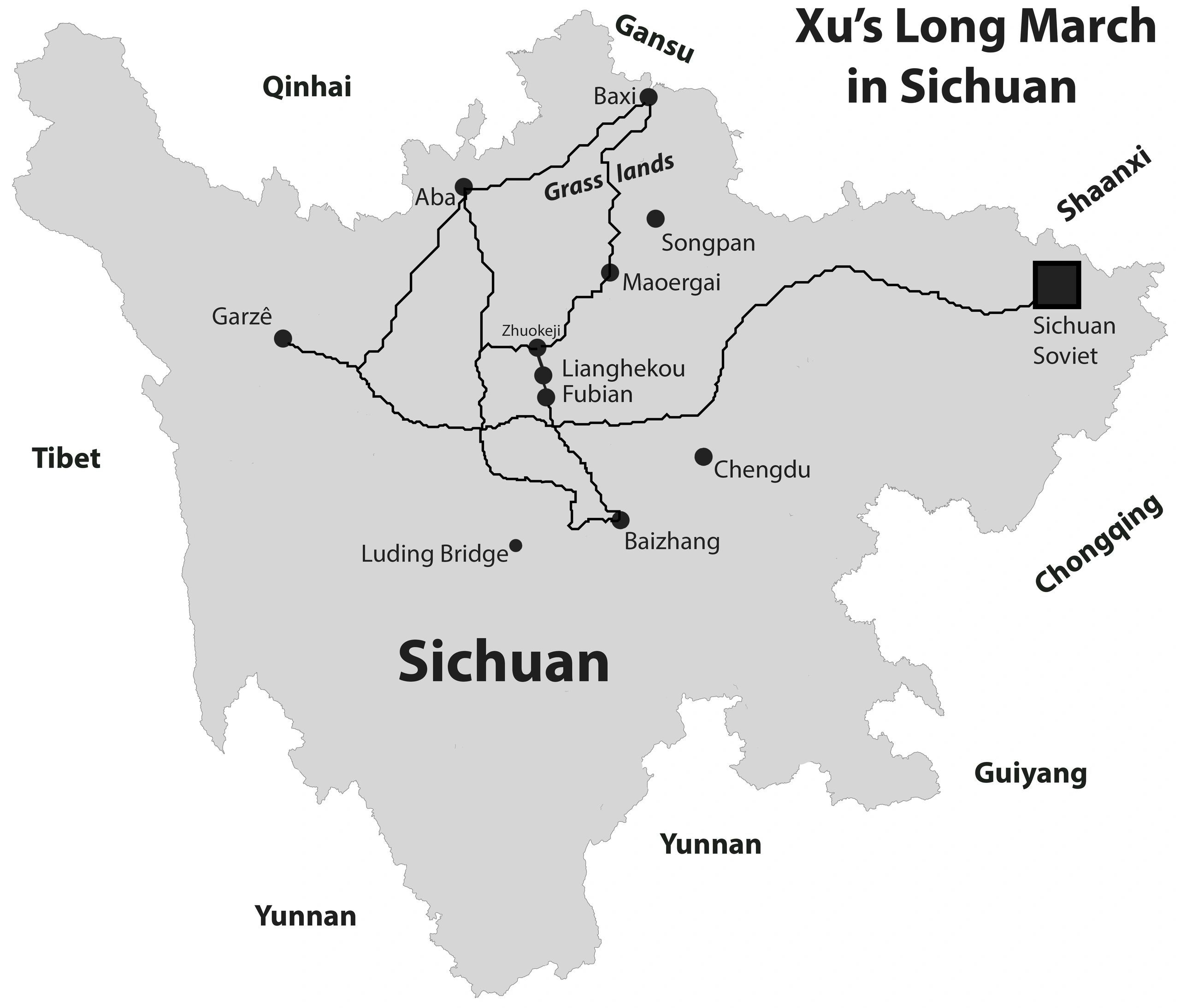 Map of Sichuan
