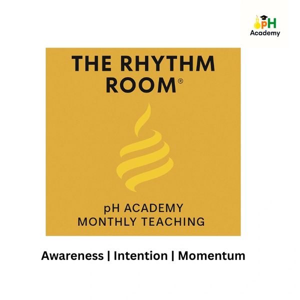 Logo for The Rhythm Room by pH Academy focusing on monthly teaching.