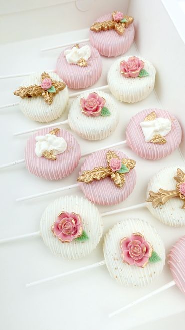 Pink and White Baptism Themed Treats