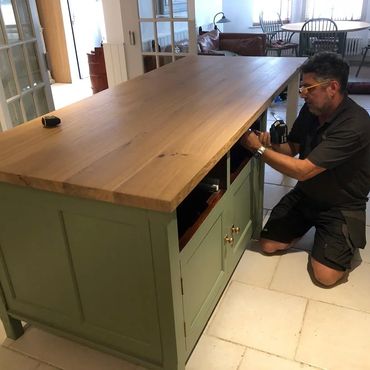 custom made (Rag & Byrne) solid oak worktop & fitting