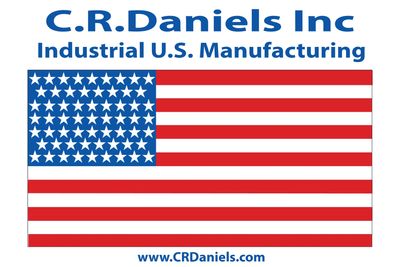 United States Flag with the words C. R. Daniels Inc. Industrial U S Manufacturing above it and www.c