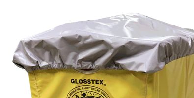 gray vinyl clean cap on a yellow glosstex basket