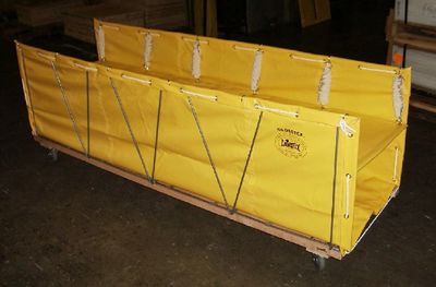 open end yeloow glosstex extractor truck with yellow glosstex liner / frame / lift