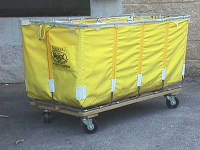 yellow glosstex flatwork truck with sewn on body