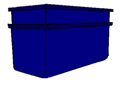 line drawing of blue unifise nesting totes