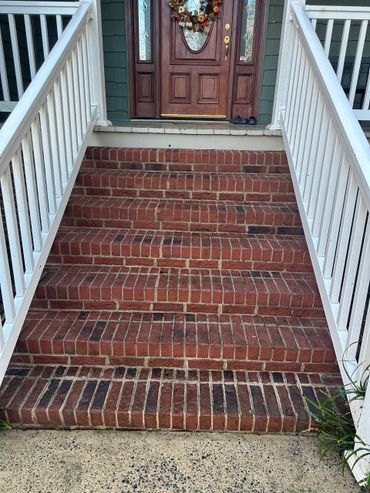 Before and after results from J&N Property Services exterior cleaning near Charlotte NC