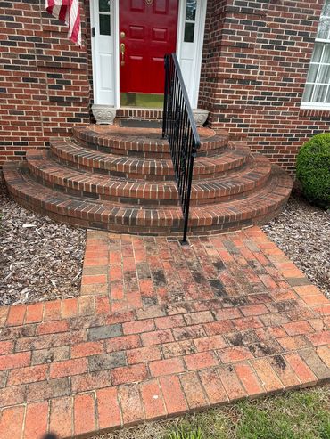 Before and after results from J&N Property Services exterior cleaning near Mooresville NC